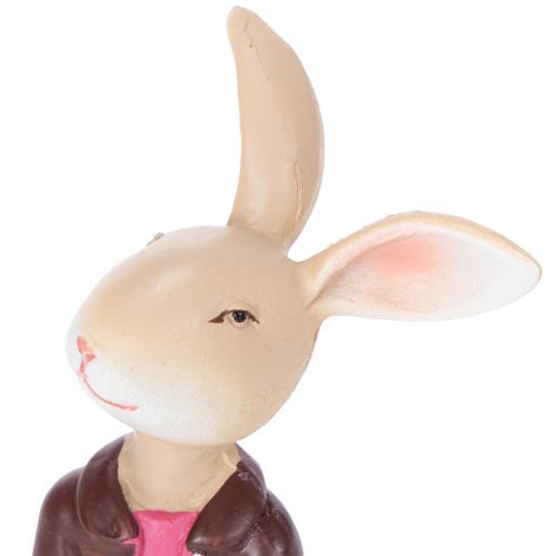 Article Ensemble de 4 figurines de lapins de Pâques, décoration de table mignonne pour Pâques et le printemps, 9 cm.