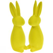 Article Lapins floqués Lapins de Pâques jaune-vert 8×10×29cm 2pcs