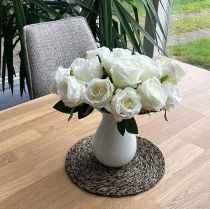 Article Roses artificielles en bouquet blanc 30cm 8pcs