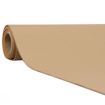 Article Chemin de table en cuir tissu décoratif beige simili cuir 33 cm × 1,35 m