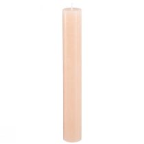 Article Bougies de table de couleur unie abricot 34x240mm 4 pcs