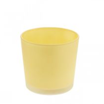 Article Cache-pot en verre pot en verre décoratif jaune Ø11.5cm H11cm