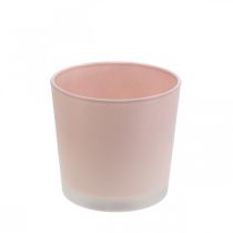 Article Cache-pot jardinière en verre pot en verre rose Ø11.5cm H11cm