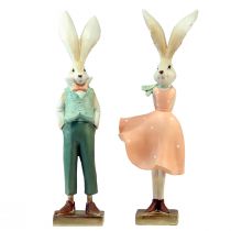 Article Décoration lapin fille lapin garçon lapin Pâques H36cm 2pcs