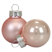 Article Mini boules de Noël verre rose mat/brillant Ø2,5cm 20p