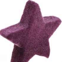 Article Étoiles de décoration dispersées étoiles en velours floquées baie violette 4/5cm 40pcs