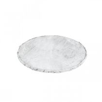Article Disque en bois déco avec sous-verre blanc écorce contreplaqué Ø20cm