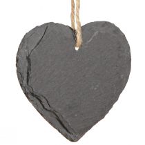 Article Ardoise petit coeur à suspendre noir 7,5cm 6pcs