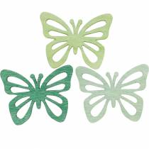 Article Saupoudrer de papillons de décoration, printemps, papillons en bois, décoration de table à saupoudrer 72pcs