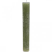 Article Bougies de couleur unie bougies en bâton vert olive 34×240mm 4pcs