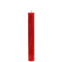 Article Bougies coniques teintes en rouge 34mm x 240mm 4pcs