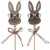 Article Bouchon fleur lapin avec lunettes Bouchon décoratif bois 4×7,5cm 12pcs