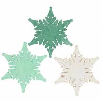 Article Déco de Noël à parsemer Etoile Vert, Blanc Assortie 4cm 72pcs