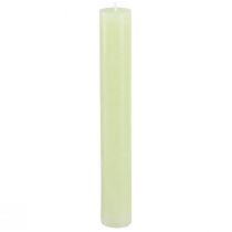 Article Bougies de table bougies vert citron couleur unie 34x240mm 4 pcs