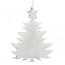 Article Pendentif sapin de Noël, décoration de l&#39;Avent, décoration en métal pour Noël, argent 20,5×15,5 cm