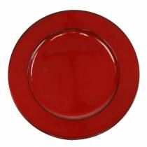 Assiette décorative rouge/noir Ø22cm