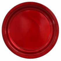 Article Assiette décorative en métal rouge effet vernis Ø38cm