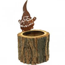 Article Cache-pot bois cache-pot aspect bois lutin rouillé H24cm