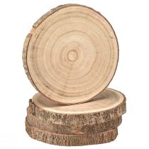Disque d&#39;arbre décoration en bois de Paulownia naturel Ø17-21cm 4pcs
