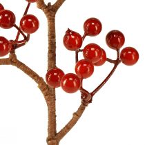 Article Branches de baies rouge vif – Idéales pour les décorations festives, 30 cm – Lot de 6