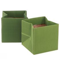 Sac à fleurs vert olive vert côtelé avec papier d&#39;aluminium 10,5 cm 6 pcs