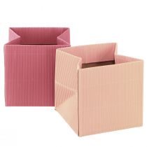 Sac à fleurs sac en papier avec feuille saumon rose 10,5cm 6 pcs