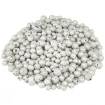 Article Perles décoratives brillantes 4mm - 8mm blanches 1l