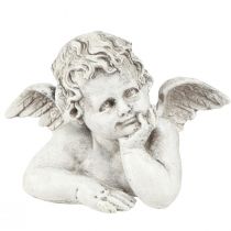 Figurine Ange Décorative Polyrésine Décoration Tombale Gris Blanc H6cm 3pcs