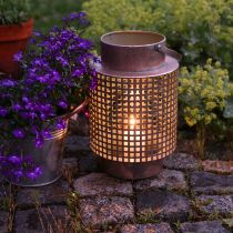 Article Lanterne décorative lanterne métal avec anse rosace Ø18cm H29cm