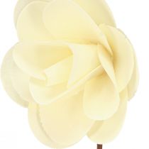 Article Roses décoratives roses artificielles crème en bois Ø7cm 12 pcs