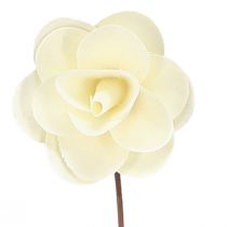 Article Roses décoratives roses artificielles crème en bois Ø7cm 12 pcs