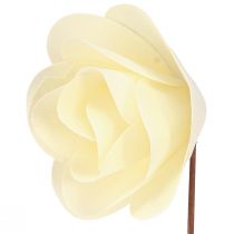 Article Roses décoratives roses artificielles crème roses en bois Ø7,5cm 12 pcs