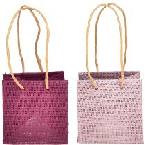 Sac cadeau avec poignées en rose bordeaux 10,5 cm 8 pcs