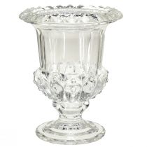 Vase en verre vintage au design coupe – transparent, 16x20 cm – décoration de table élégante