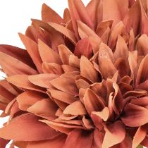 Article Dahlias artificiels fleurs rouge-marron Ø15cm L28cm 3 pcs