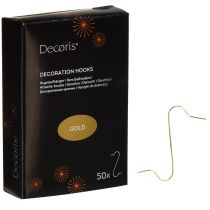 Article Crochets de décoration dorés pour boules de Noël, paquet de 50 - Cintres élégants pour boules de Noël et décorations de vacances