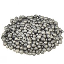 Article Perles décoratives métalliques granulés décoratifs anthracite ronds 4-8mm 1l