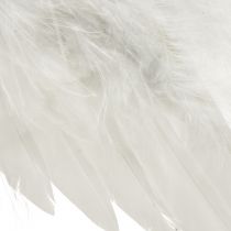 Article Ailes d&#39;ange romantiques en plumes blanches – Décoration de Noël à suspendre 20×12cm 6 pièces