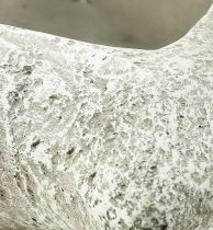 Article Bol à plantes coeur en pierre moulée coeur plante gris blanc 16×16×5cm