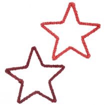 Article Étoiles pour couronne de l&#39;Avent décoration de Noël jute rouge 15cm 8pcs