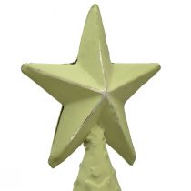 Article Sapin de Noël métal bois argent vert étoiles vintage H75cm