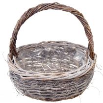 Article Panier en osier avec anse ovale blanc naturel L32/40cm – lot de 2 pièces