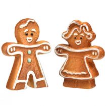 Article Décoration de Noël pain d&#39;épices en céramique femme et homme 7cm 6pcs