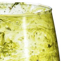 Article Vent léger décoration verre vintage jaune vert Ø12cm H12,5cm
