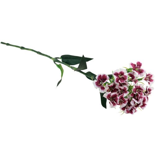 Article Oeillet barbu fleur artificielle oeillet blanc violet 52cm