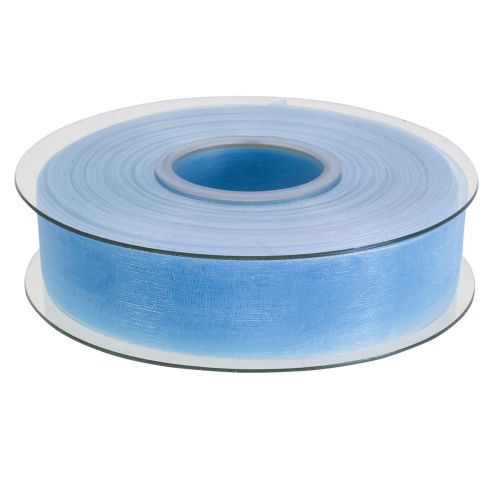 Article Ruban organza ruban cadeau bleu clair ruban bleu lisière 25mm 50m