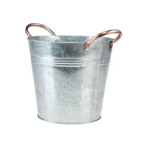 Article Pot de fleur seau avec anses décoration métal Ø19cm H17cm