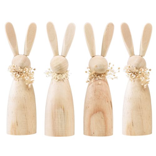 Floristik24 Lapins en bois lapins décoratifs décoration sèche naturelle 18×4×5cm 4pcs