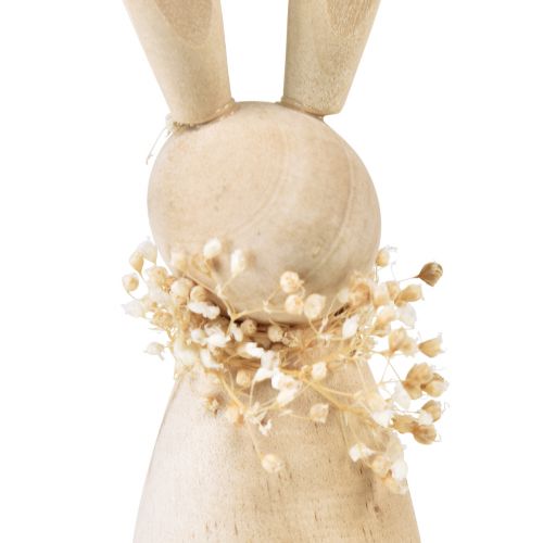 Floristik24 Lapins en bois lapins décoratifs décoration sèche naturelle 18×4×5cm 4pcs