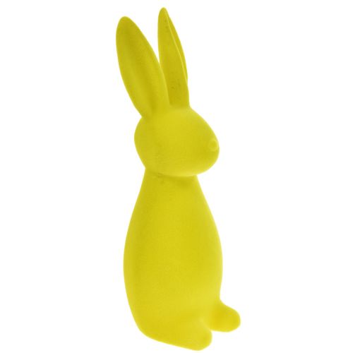 Floristik24 Décoration lapin de Pâques jaune-vert debout floqué 15×15,5×47cm